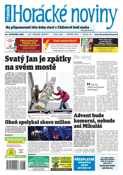 E-magazín Horácké Noviny Čtvrtek 26.11.2020 č. 063 - Horácké noviny