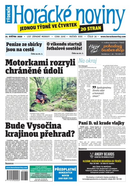 E-magazín Horácké Noviny Čtvrtek 21.5.2020 č. 036 - Horácké noviny