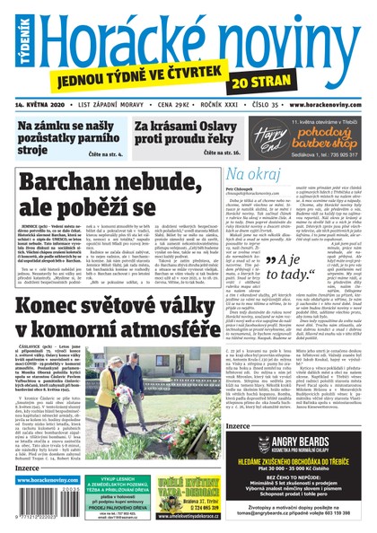 E-magazín Horácké Noviny Čtvrtek 14.5.2020 č. 035 - Horácké noviny