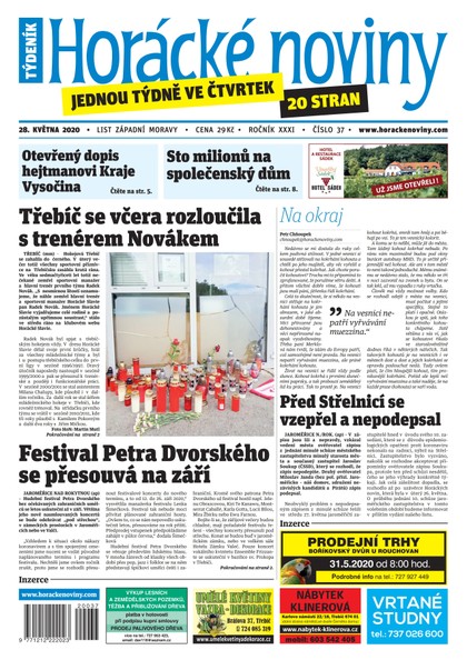 E-magazín Horácké Noviny Čtvrtek 28.5.2020 č. 037 - Horácké noviny