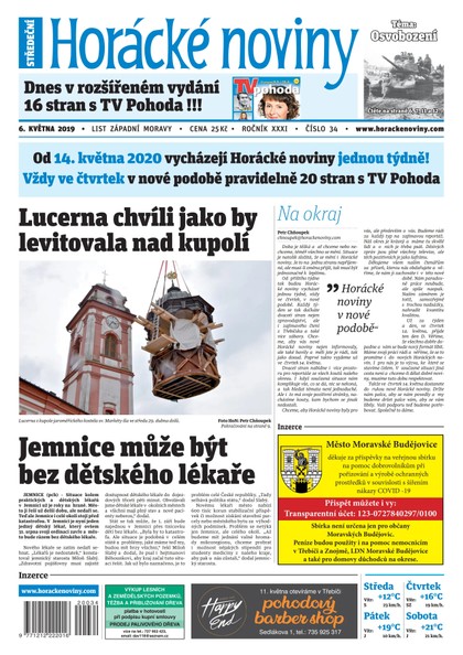 E-magazín Horácké Noviny Středa 6.5.2020 č. 034 - Horácké noviny