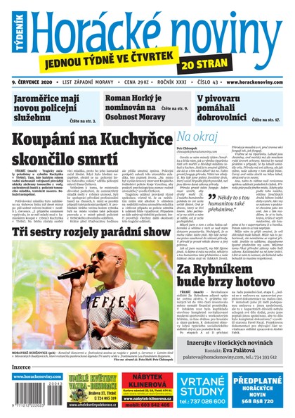 E-magazín Horácké Noviny Čtvrtek  9.7.2020 č.043 - Horácké noviny