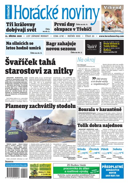 E-magazín Horácké Noviny Středa 11.3.2020 č. 020 - Horácké noviny