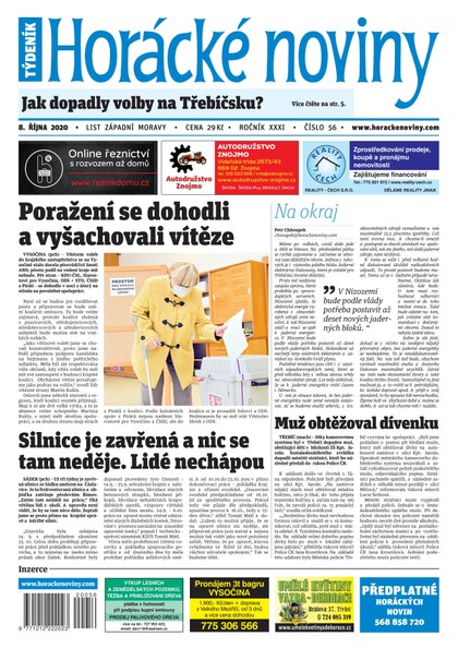 E-magazín Horácké Noviny Čtvrtek 8.10.2020 č. 056 - Horácké noviny