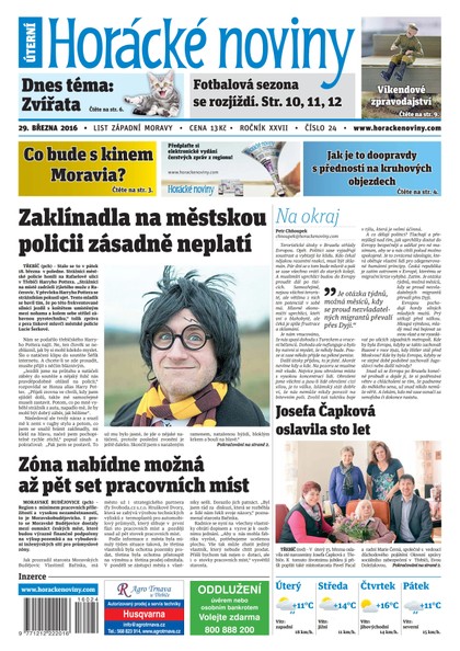 E-magazín Horácké Noviny Úterý 22.3.2016 č. 24 - Horácké noviny