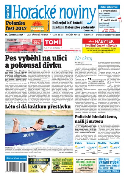 E-magazín Horácké Noviny Pátek 14.7.2017 č. 052 - Horácké noviny