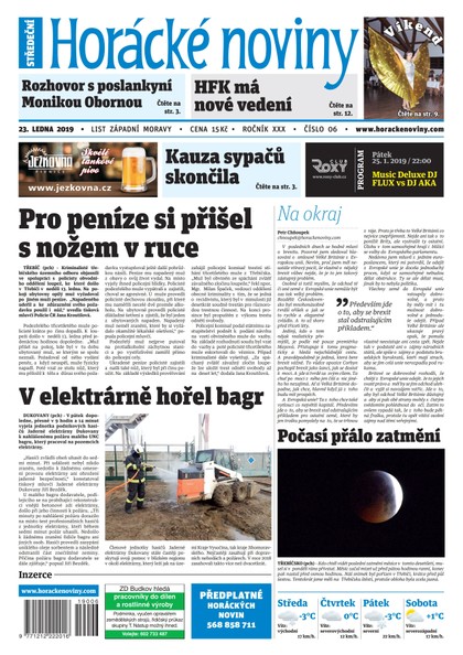 E-magazín Horácké Noviny Středa 23.1.2019 č. 006 - Horácké noviny