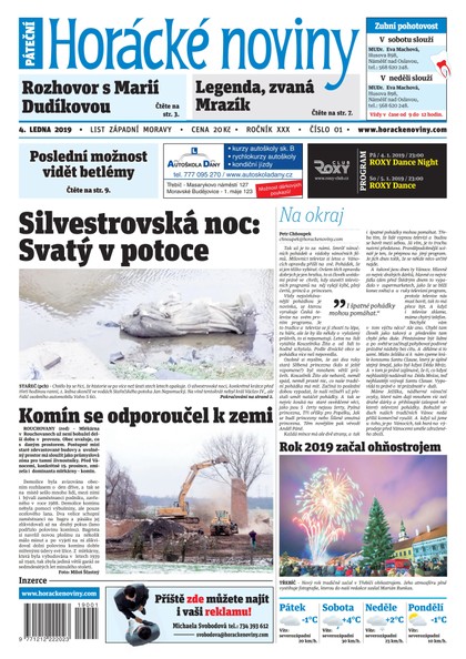 E-magazín Horácké Noviny Pátek 4.1.2019 č. 001 - Horácké noviny