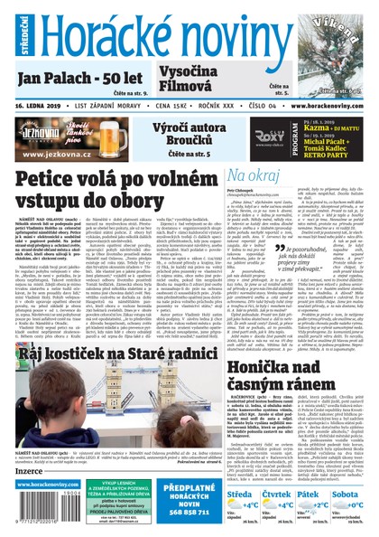 E-magazín Horácké Noviny Středa 16.1.2018 č. 004 - Horácké noviny