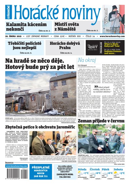 E-magazín Horácké Noviny Středa 20.2.2019 č.014 - Horácké noviny