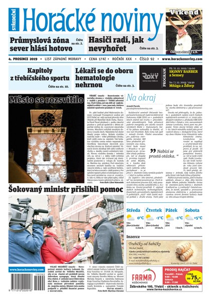 E-magazín Horácké Noviny Středa 4.12.2019 č. 092 - Horácké noviny