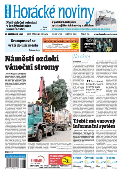 E-magazín Horácké Noviny Středa 27.11.2019 č. 090 - Horácké noviny