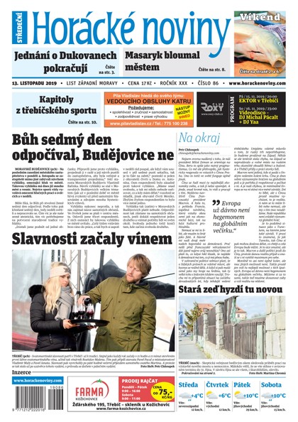 E-magazín Horácké Noviny Středa 13.11.2019 č. 086 - Horácké noviny