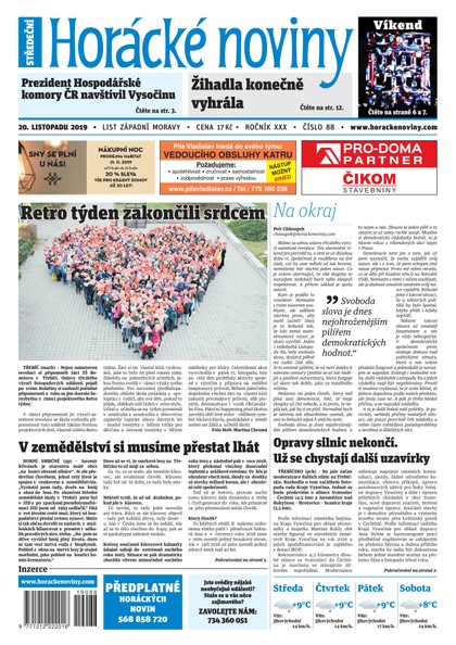 E-magazín Horácké Noviny Středa 20.11.2019 č. 088 - Horácké noviny