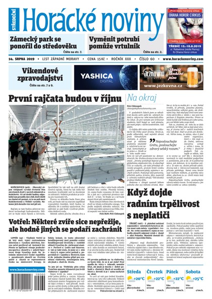 E-magazín Horácké Noviny Středa 14.8.2019 č. 060 - Horácké noviny