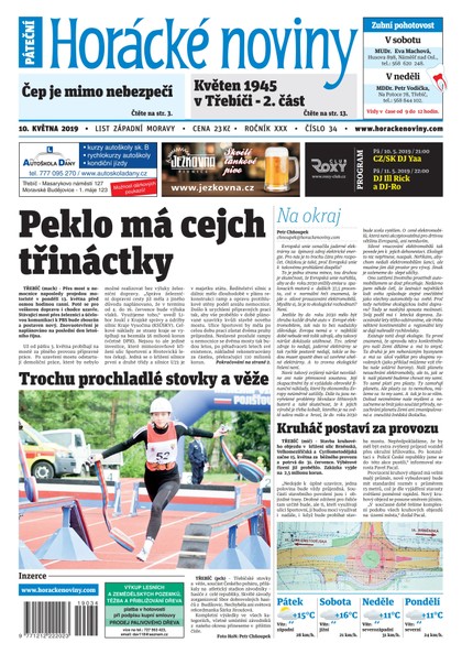 E-magazín Horácké Noviny Pátek 10.5.2019 č.034 - Horácké noviny