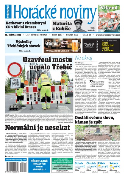 E-magazín Horácké Noviny Středa 15.5.2019 č. 035 - Horácké noviny