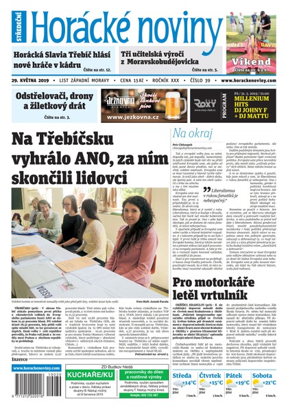 E-magazín Horácké Noviny Středa 29.5.2019 č. 039 - Horácké noviny