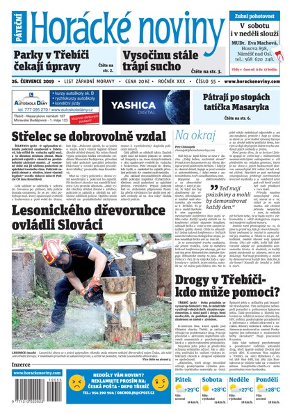 E-magazín Horácké Noviny Pátek 26.7.2019 č. 055 - Horácké noviny