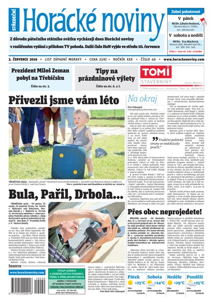 E-magazín Horácké Noviny Středa 3.7.2019 č. 049 - Horácké noviny