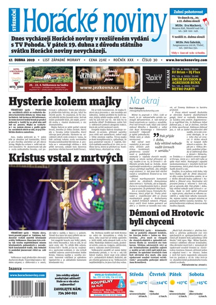 E-magazín Horácké Noviny Středa 17.4.2019 č. 030 - Horácké noviny