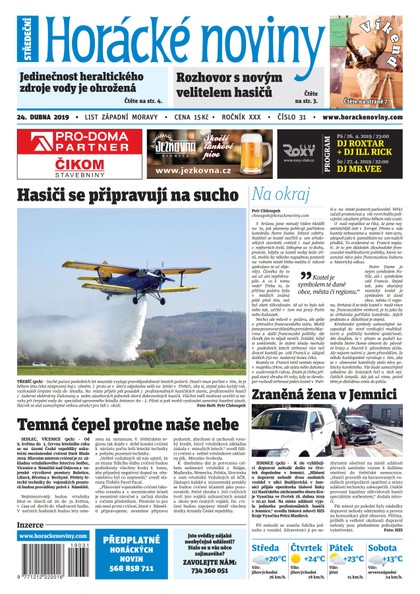 E-magazín Horácké Noviny Středa 24.4.2019 č. 031 - Horácké noviny