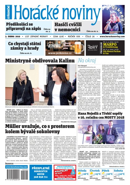 E-magazín Horácké Noviny Středa 3.4.2019 č. 026 - Horácké noviny