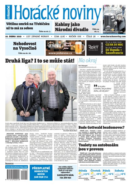 E-magazín Horácké Noviny Středa 10.4.2019 č. 028 - Horácké noviny