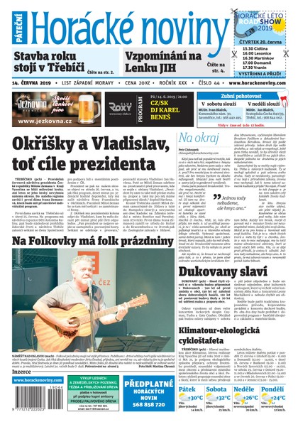 E-magazín Horácké Noviny Pátek 14.6.2019 č. 044 - Horácké noviny