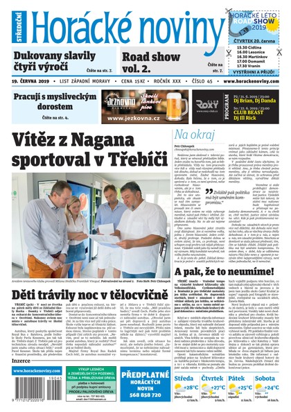 E-magazín Horácké Noviny Středa 19.6.2019 č. 045 - Horácké noviny