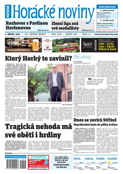 E-magazín Horácké Noviny Pátek 1.3.2019 č. 017 - Horácké noviny