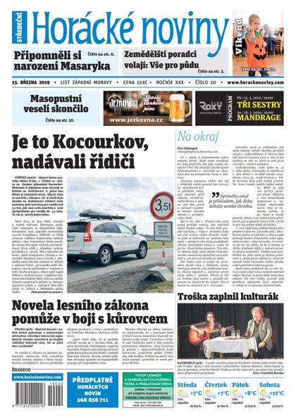 E-magazín Horácké Noviny Středa 13.3.2019 č. 020 - Horácké noviny