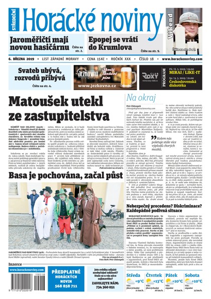 E-magazín Horácké Noviny Středa 6.3.2019 č. 018 - Horácké noviny