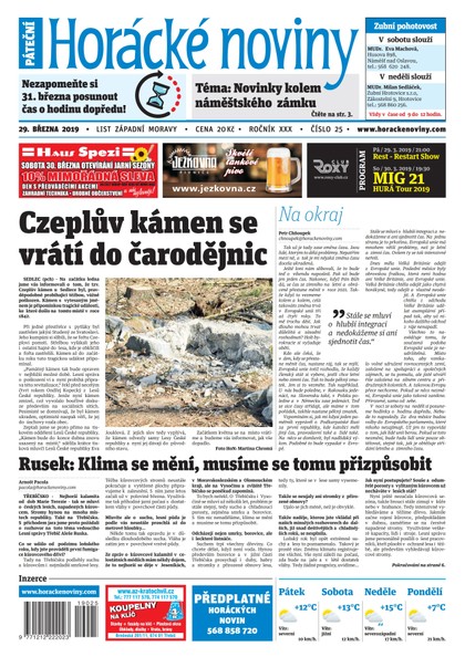 E-magazín Horácké Noviny Pátek 29.3.2019 č. 025 - Horácké noviny