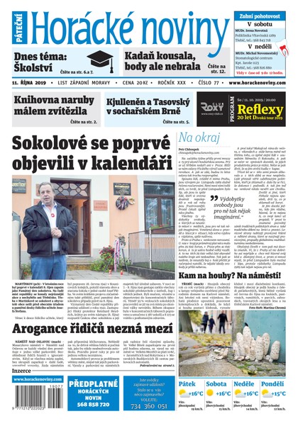 E-magazín Horácké Noviny Pátek 11.10.2019 č. 077 - Horácké noviny