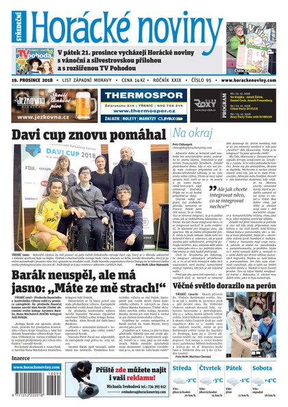 E-magazín Horácké Noviny Středa 19.12.2018 č. 095 - Horácké noviny