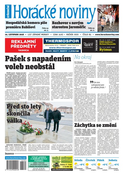 E-magazín Horácké Noviny Středa 14.11.2018 č. 085 - Horácké noviny