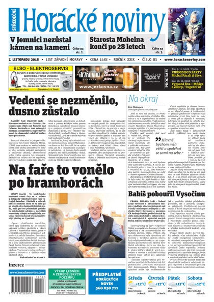 E-magazín Horácké Noviny Středa 7.11.2018 č. 083 - Horácké noviny