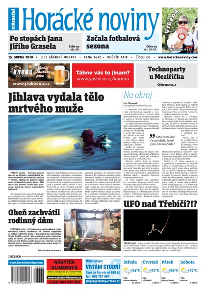 E-magazín Horácké Noviny Středa 15.8.2018 č. 060 - Horácké noviny