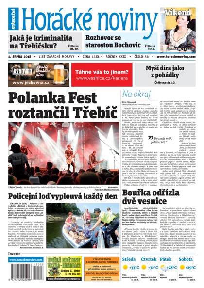 E-magazín Horácké Noviny Středa 1.8.2018 č. 056 - Horácké noviny