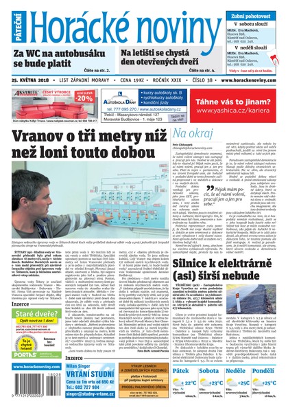 E-magazín Horácké Noviny Pátek 25.5.2018 č. 038 - Horácké noviny