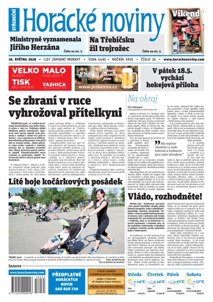 E-magazín Horácké Noviny Středa 16.5.2018 č. 035 - Horácké noviny