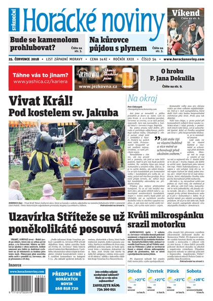 E-magazín Horácké Noviny Středa 25.7.2018 č. 054 - Horácké noviny