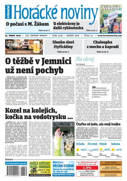 E-magazín Horácké Noviny Středa 25.4.2018 č. 031 - Horácké noviny