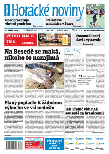 E-magazín Horácké Noviny Středa 18.4.2018 č. 029 - Horácké noviny