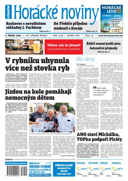 E-magazín Horácké Noviny Středa 6.6.2018 č. 041 - Horácké noviny