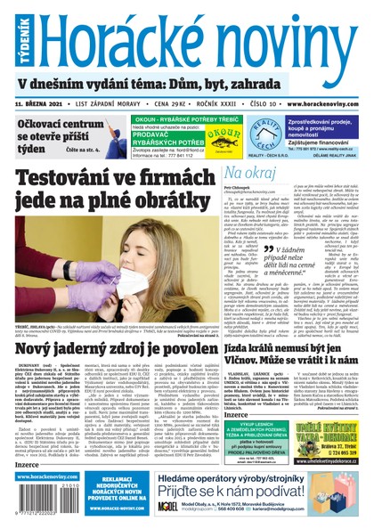 E-magazín Horácké Noviny Čtvrtek 11.3.2021 č. 010 - Horácké noviny