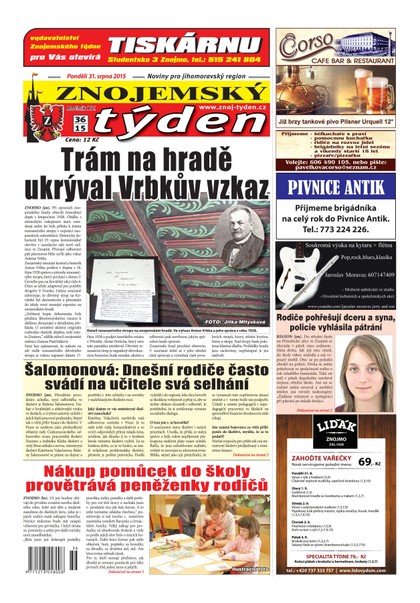 E-magazín Znojemský týden Znojemský týden č. 36 / 2015 - Znojemský týden