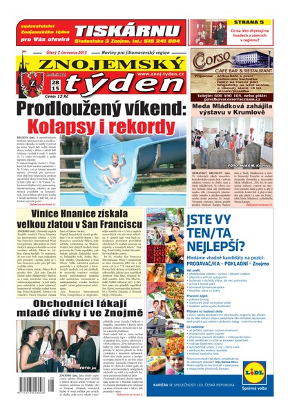 E-magazín Znojemský týden Znojemský týden č. 28 / 2015 - Znojemský týden