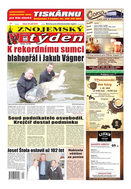 E-magazín Znojemský týden Znojemský týden č. 40 / 2015 - Znojemský týden